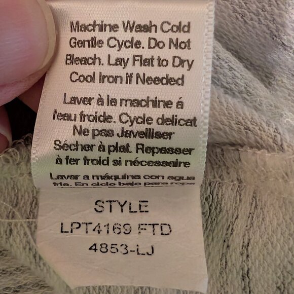 Ink Love and Peace Gray/White heathered Drawstring Knit Top Sweatshirt Size Lar - Picture 12 of 12